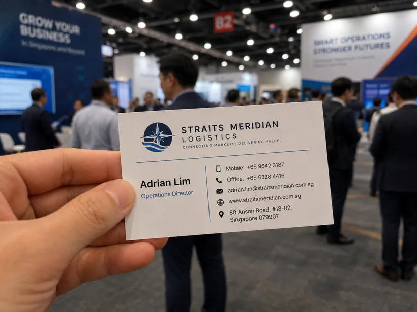A photographed business card